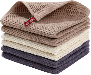 100% Cotton Waffle Weave Kitchen Cloths 12X12 Inches 6-Pack