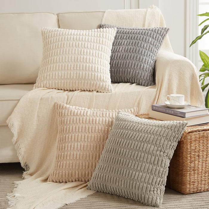 4 Packs Neutral Decorative Throw Pillow Covers