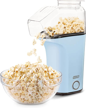 Hot Air Popcorn Popper Maker with Measuring Cup to Portion Popping Corn Kernels + Melt Butter, 16 Cups - Dream Blue