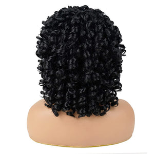 Short Loose Curly Wigs for Black Women Afro Wig for Black Women Curly Wig for Women Synthetic Wigs for Women Fluffy Natural Wigs Half Wigs Soft Hair Black Wigs (#1B Natural Black)