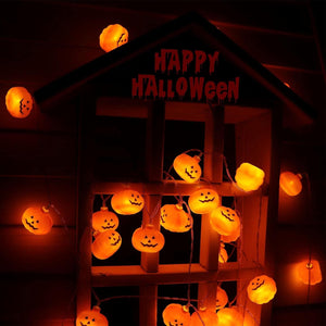 Halloween Pumpkin String Lights - 20 LED 9.8 FT 3D