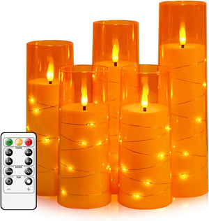 5 Pc Flickering Flameless Candles for Romantic Ambiance and Home Decoration