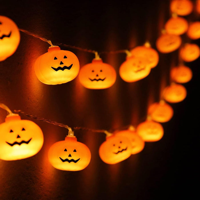 Halloween Pumpkin String Lights - 20 LED 9.8 FT 3D