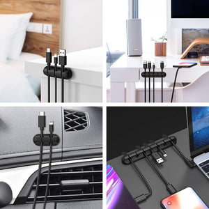 2 Packs Cable Organizers for Car Home and Office (5, 3 Slots)