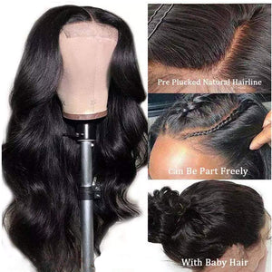 Body Wave Lace Front Wigs Human Hair - Natural Color 150 Density