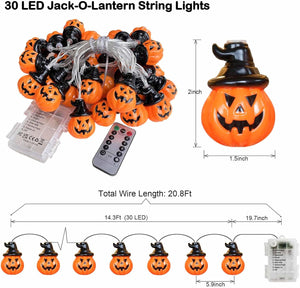 2024 Newest Battery Operated Pumpkin Lights for Halloween