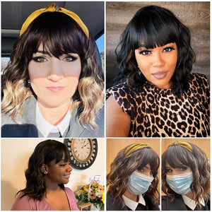 14 Inch Short Wavy Hair Wigs - Multiple Colors