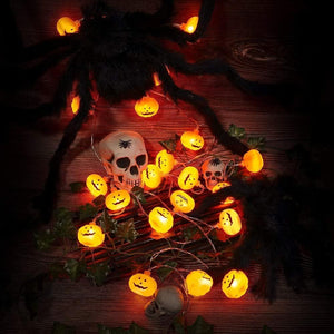 Halloween Pumpkin String Lights - 20 LED 9.8 FT 3D