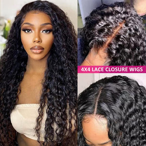  Human Hair Deep Wave Lace Front Wigs (18 Inch)