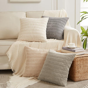 4 Packs Neutral Decorative Throw Pillow Covers 