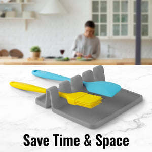 Silicone Utensil Rest - Bpa-Free, Durable Spoon Rest with Drip Pad