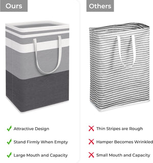 2-Pack Large Laundry Basket, Waterproof, Freestanding (Gradient Grey, 75L)