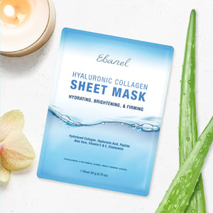 Ebanel 10 Pack Collagen Face Mask, Instant Brightening & Hydrating Face Sheet Mask with Aloe Vera