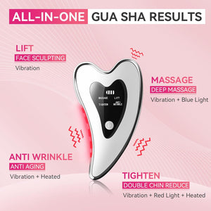 Electric Gua Sha Facial Tools - Heated & Vibration & Red Light Massager