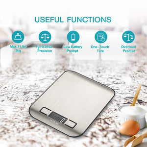 Digital Kitchen Scale Weight Grams and Ounces (Batteries Included)