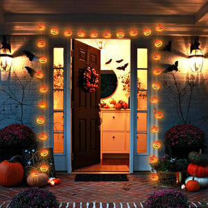 Halloween Pumpkin String Lights - 20 LED 9.8 FT 3D