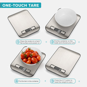 Digital Kitchen Scale Weight Grams and Ounces (Batteries Included)