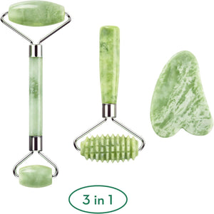 Real Natural Jade Stone anti Aging,Face Beauty Set for Eye Anti-Wrinkle