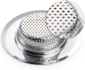 2PCS Kitchen Sink Strainer - Stainless Steel, Large Wide Rim 4.5" Diameter