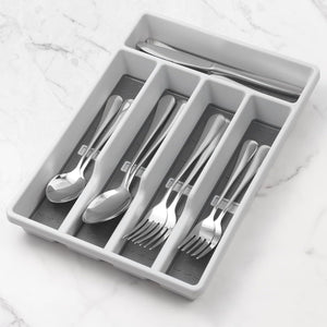 Silverware Drawer Utensil Organizer with Non-Slip TPR Linings