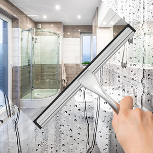 10-Inch Stainless Steel Shower Squeegee with Silicone Blade