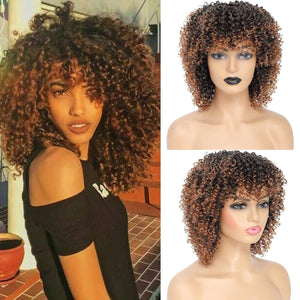 Braided Wigs for Black Women, Kinky Curly Wigs, Synthetic Wigs, Short Wigs