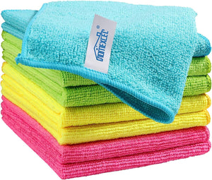 8 Pack Microfiber Cleaning Cloths with 4 Color Assorted,11.5"X11.5"