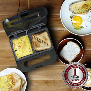 Sandwich Maker with Non-Stick Plates, Indicator Lights