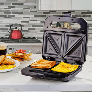 Sandwich Maker with Non-Stick Plates, Indicator Lights