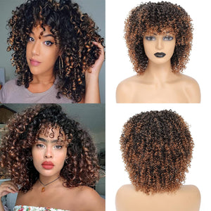 Braided Wigs for Black Women, Kinky Curly Wigs, Synthetic Wigs, Short Wigs