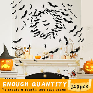 Halloween Party Supplies - Decorations Bats Wall Decor 140PCS