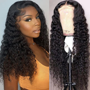  Human Hair Deep Wave Lace Front Wigs (18 Inch)