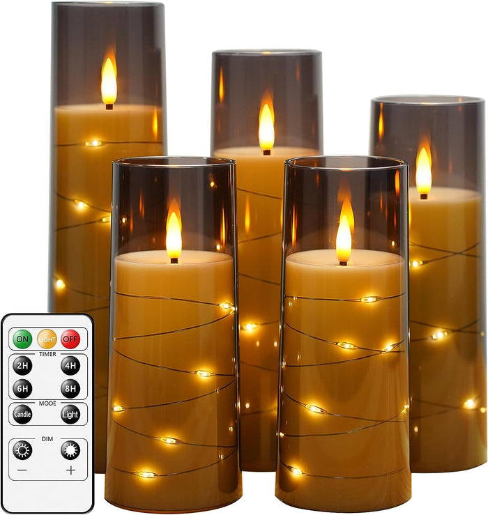 5 Pc Flickering Flameless Candles for Romantic Ambiance and Home Decoration