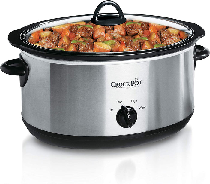 7 Quart Oval Manual Slow Cooker, Stainless Steel - Best Seller